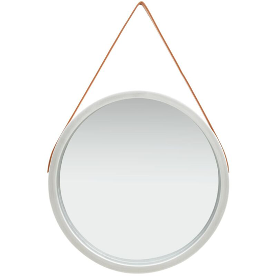 Wall Mirror with Strap 60 cm Silver - Hommoo