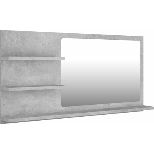 Bathroom Mirror Concrete Grey 90x10.5x45 cm Engineered Wood Vidaxl Grey
