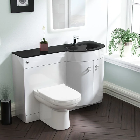 Neshome - Tate rh 1100mm Vanity Basin Unit & Elso Back to Wall Toilet White