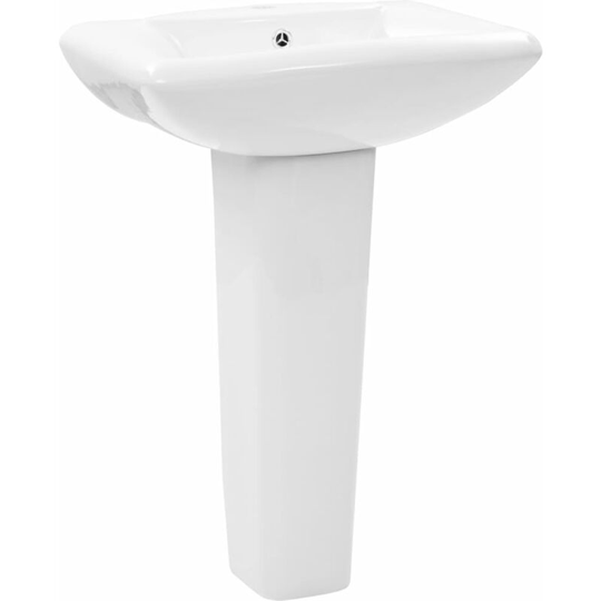 Freestanding Basin with Pedestal Ceramic White 580x470x200 mm Vidaxl White