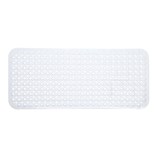 BR-Vie Non-Slip Skin Sensitive Bath Mat 88x40cm, | bpa Free Non Slip Bath Mat | Mildew Resistant & Machine Washable Shower Mat (White)