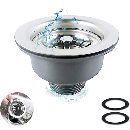 Kitchen Sink Strainer Sink Stopper Stainless Steel Kitchen Basket Sink Accessories Sinks (114mm)