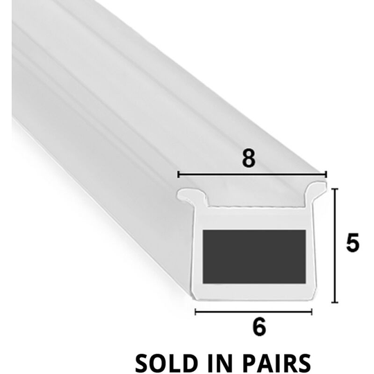 Magnetic Shower Seal for Screens or Doors | Fits Into a Channel | Sold as Pairs | MAG031 (200cm) - Clear