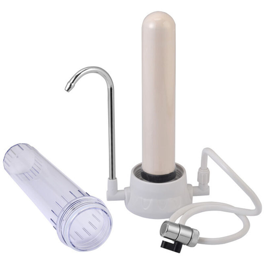 Superseller - Countertop Water Filter Faucet Water Filter with Ceramic Cartridge Water Tap Filtration System for Hard Water Reduces Lead Fluoride