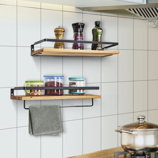 Chiles 2 Piece Floating Shelf with Towel Bar
