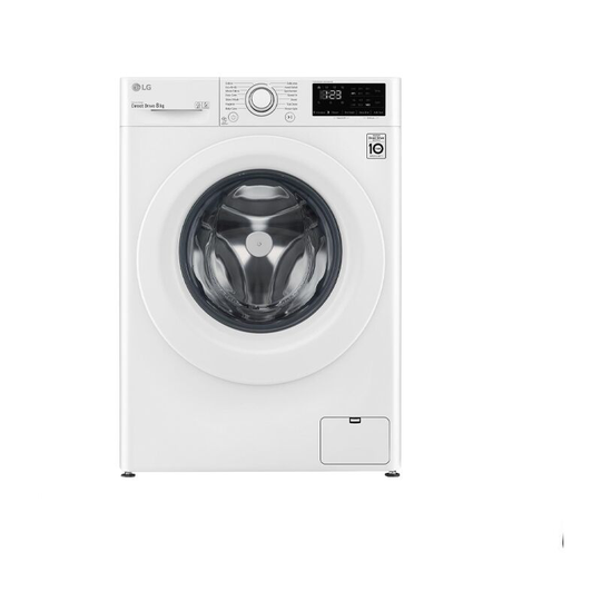 LG - F4V308WNW 8kg 1400 Spin Washing Machine with 6 Motion Direct Drive - White
