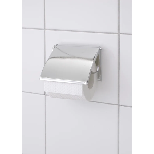 Toilet roll holder cover chrome