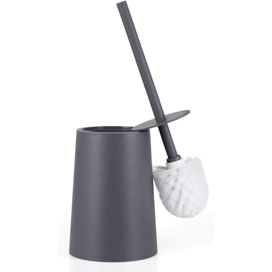 Toilet Brush with Holder Gray Design Toilet Brush wc Plastic Brush Toilet Brush and Holder (Grey)