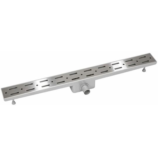 Tectake - Channel drain, stainless steel - shower drain, slot drain, linear shower drain - 90 cm - silver