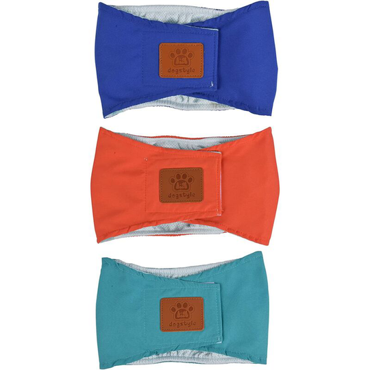 3 Pack Male Dog Diapers Washable Dog Belly Band Highly Absorbent Diapers Physiological Hygienic Pants for Small and Medium Dogs(L)