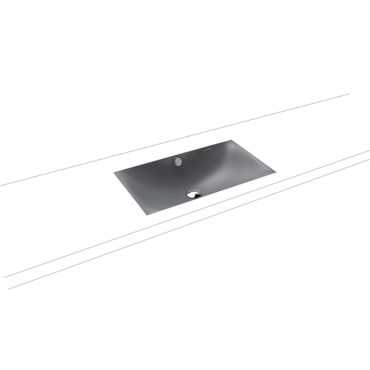 Silenio Cool Grey Steel Enamel Rectangular Under Counter Bathroom Sink