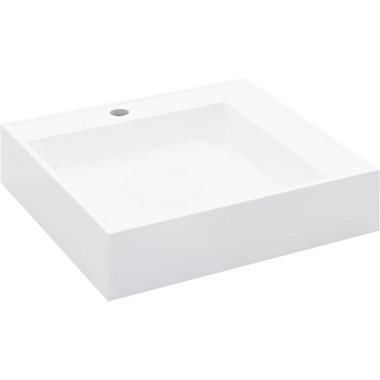Wash Basin 50x50x12.3 cm Mineral Cast/Marble Cast White vidaXL - White