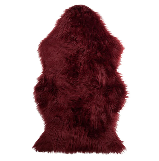Mcclure Sheepskin Red Rug
