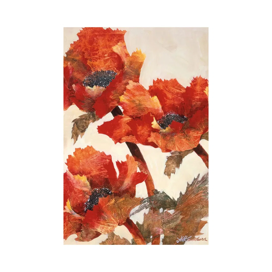 Poppies II by Joyce Kamikura - Wrapped Canvas Painting