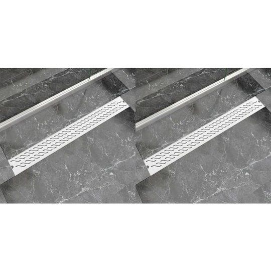 Linear Shower Drain 2 pcs Wave 930x140 mm Stainless Steel