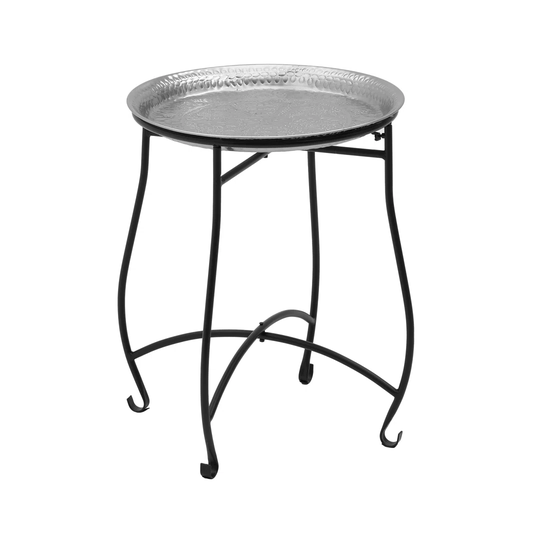 METAL SIDE TABLE BLACK/NICKEL