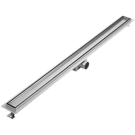 Tile Insert Linear Brushed Stainless Steel Shower Drain - 1200mm Channel - Milano
