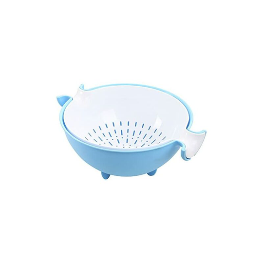 Bowl with colander Kitchen Active Design - Colander set with container - Colander and bowl - Double rotating dish drainer and cleaning basket
