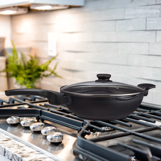 Lance 31.5cm Non-Stick Aluminium Wok with Lid