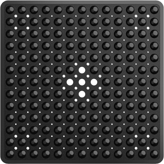 Anti-slip shower mats Bath mats with suction cup, shower with drain holes, 53 × 53cm, black transparent