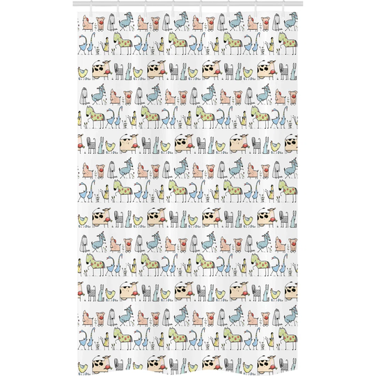 Hendrixx 8 Piece Polyester Shower Curtain Set + Hooks