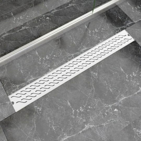 Linear Shower Drain Wave 930x140 mm Stainless Steel