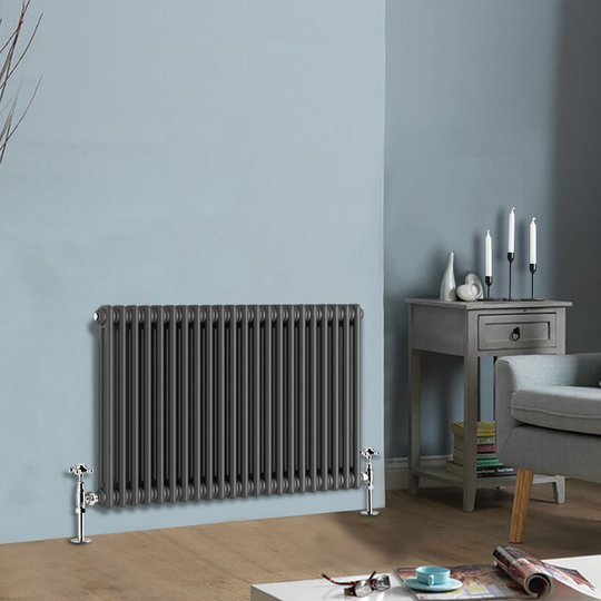 NRG - Traditional Cast Iron Style Radiator Anthracite Central Heating Rads Horizontal 2 Column 600x1010mm
