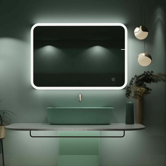 Miqu - 800 x 600mm Led Bathroom Mirror Illuminated Backlit Light Up Mirror Daylight Warm Light Dimmable Anti Fog Switch Horizontal/Vertical Wall