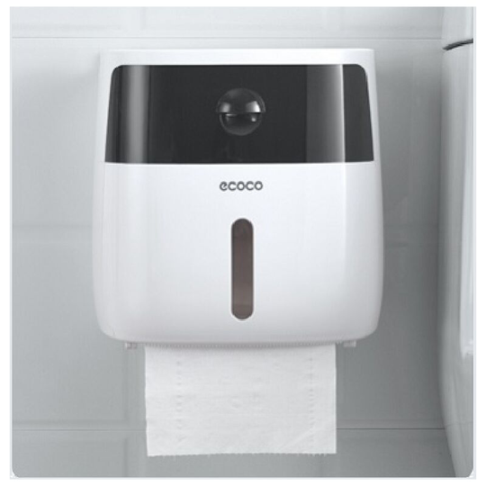 2-layer Tissue Storage Drawer Box Toilet Wall Mounted Paper Holder Black