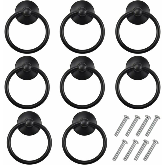 Morejieka - 8pcs Drawer Handles, Vintage Kitchen Cupboard Knobs for Furniture, Small Round Antique Cabinet Pulls Metal Door Knobs for Bedroom