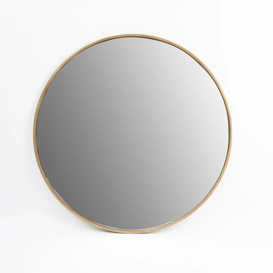 Cleaves Round Framed Wall Mounted Accent Mirror in Gold