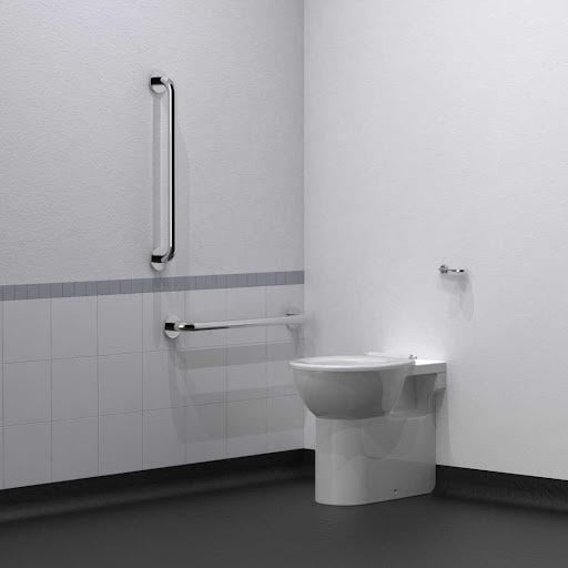 Nymas NymaCARE Back to Wall Ambulant Doc M Toilet with Polished Concealed Fixing Grab Rails