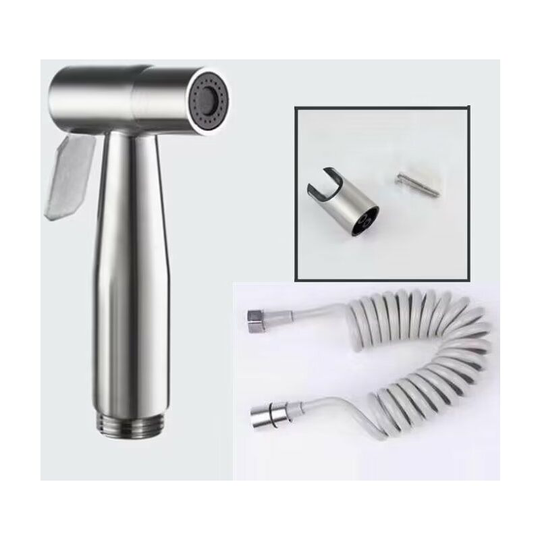 Bette Handheld Bidet Sprayer - with 2M abs Telescopic Flexible Shower Hose for Plumbing, Toilet, Bidet Bathroom Spray Gun (Gray)