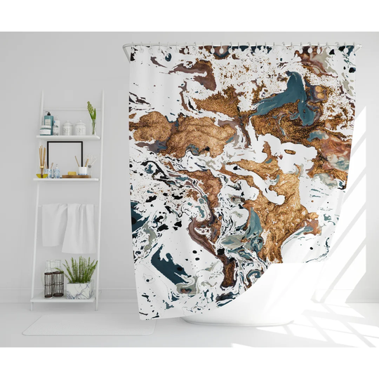 Lakendra Polyester Shower Curtain Set