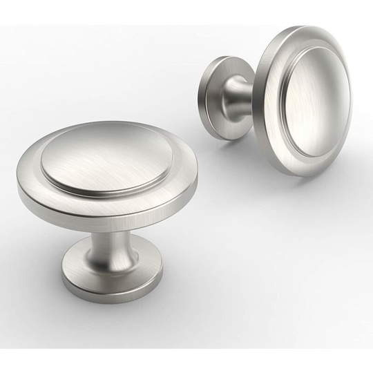 25 Pack Heavy Duty Knobs for Cabinet Hardware, Solid Modern Satin Nickel Knobs for Kitchen Door Cabinet - 1-1/4 inch (30mm) Diameter