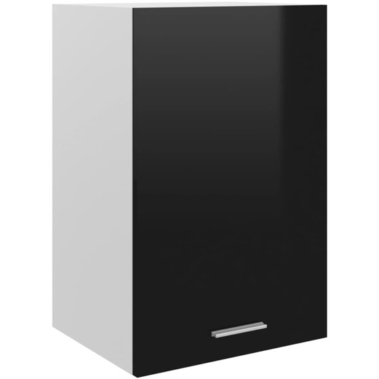 Hanging Cabinet High Gloss Black 39.5x31x60 cm Chipboard
