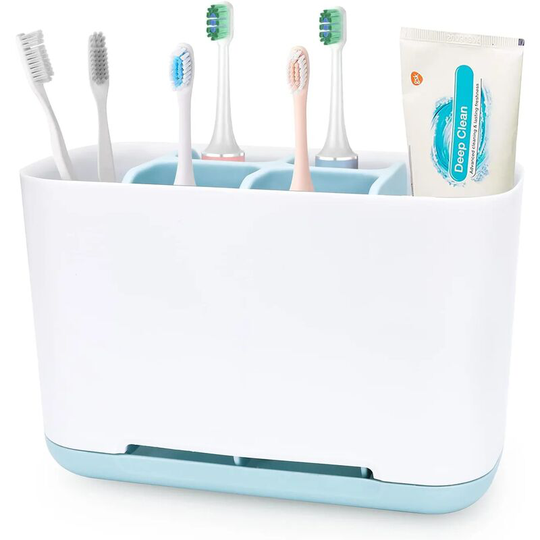 Toothbrush Holder, Adjustable Plastic Toothbrush Holder for Bathroom, Toothbrush Storage with Drain Hole Electric Toothbrush Holder.