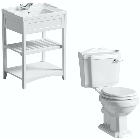 The Bath Co. Winchester and Camberley white washstand suite 600mm - White
