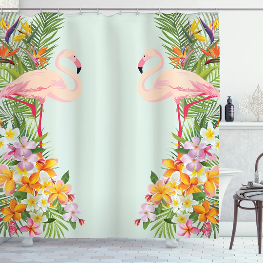 Barkee Polyester Shower Curtain Set