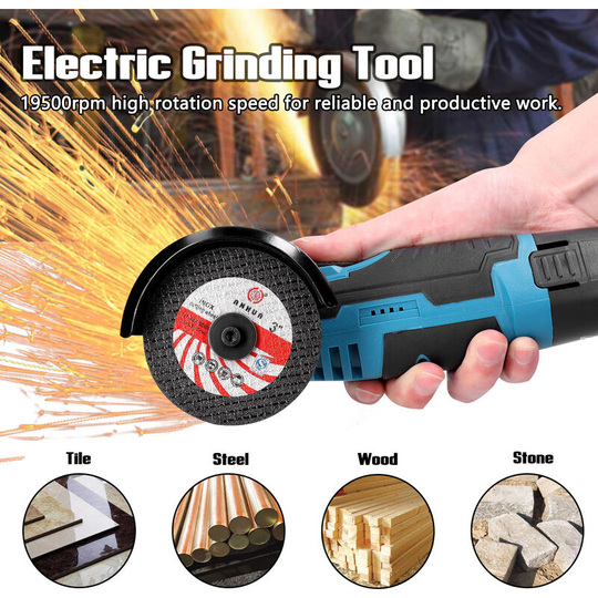19500rpm Electric Grinding Tool Multifunctional Mini Grinder Handheld Cutter for Cutting Polishing Ceramic Tile Wood Stone Steel