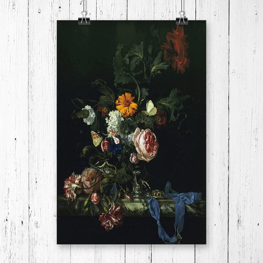 'Flower Still Life' by Willem van Aelst Printing Print