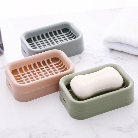 Perlerare - Soap Dish with Drain, 3PCS Soap Dish Keep Soap Dry, for Kitchen, Bathroom and Shower Room.