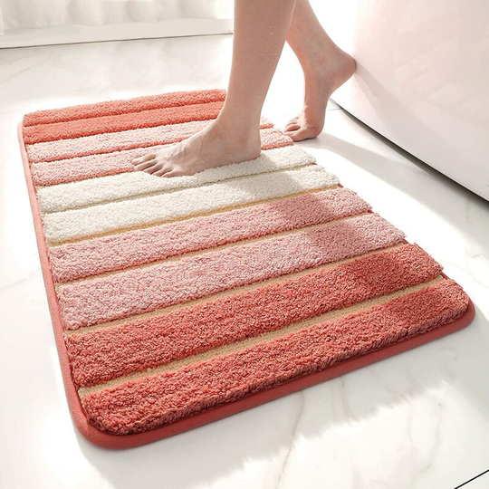 Perleraregb - Non-Slip Bath Mat, Extra Soft Bath Mat, Machine Washable, Water Absorbent, 40 x 60 cm, Pink
