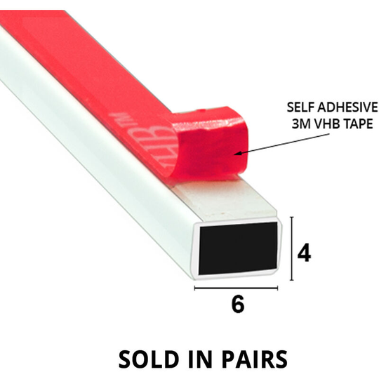 Self Adhesive Magnetic Shower Seal for Screens or Doors | Sold as Pairs | MAG027 (200cm) - Chrome