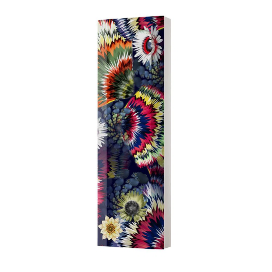Flower Graphic Metal 8 Pair Shoe Storage Cabinet