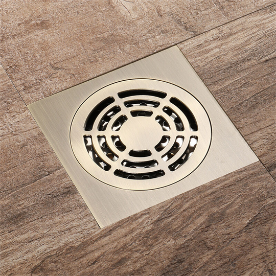Copper Bathroom Drain, Antique Copper Heavy Duty Odor Resistant Floor Drain Bathroom Floor Drain, Renovation Supplies 100mmx100mm