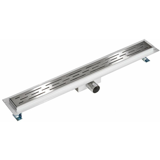 Tectake - Channel drain made of stainless steel - low - shower drain, slot drain, linear shower drain - 70 cm - grey