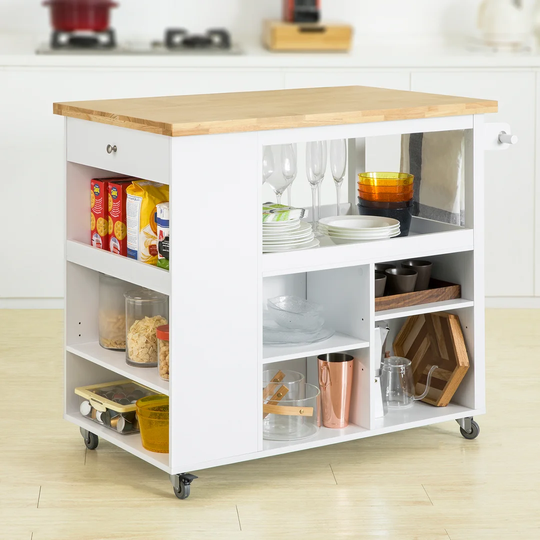 Darson 108 Cm Kitchen Trolley with Locking Wheels