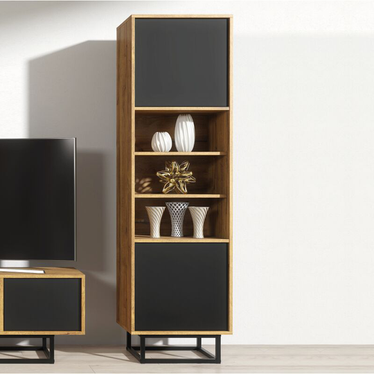 Display Cabinet Sideboard Cabinet Cupboard tv Stand Living Room Oak&Black - oak & black