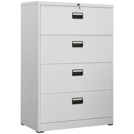 Filing Cabinet Light Grey 90x46x134 cm Steel Vidaxl Grey